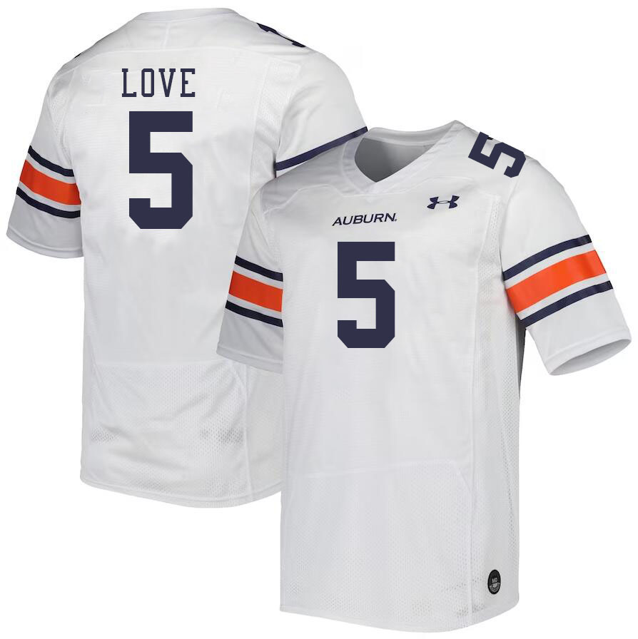 Men #5 Terrance Love Auburn Tigers College Football Jerseys Stitched-White